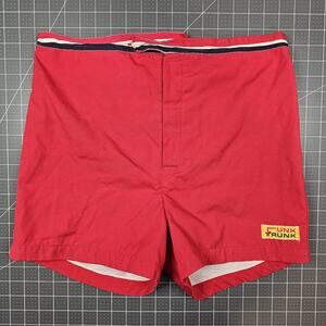 Vintage Funk Trunk Shorts 30x4 Red 70s Talon Zip Retro Funky Disco Hippie Read